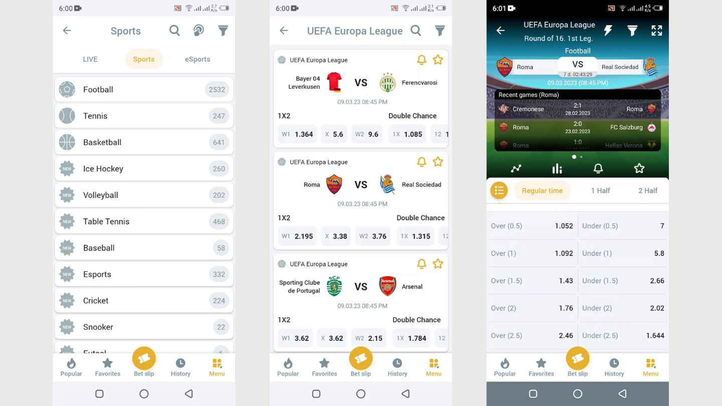 Select a sport you prefer and the specific game on which you’d like to bet from the “Games'' section of the app. And then select the betting markets on which you’d like to make a prediction.