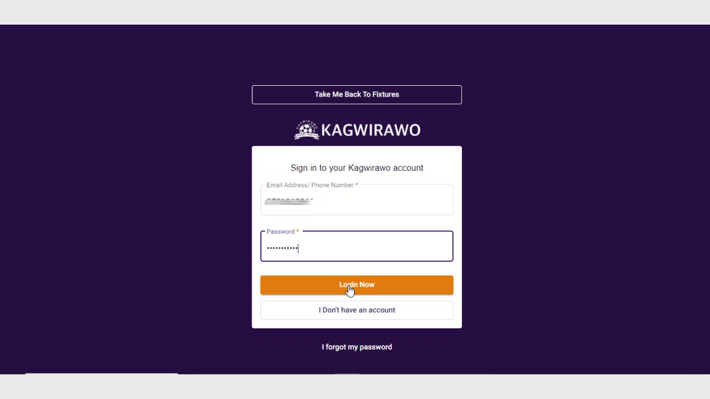Open the Kagwirawo website and make sure you are logged in.