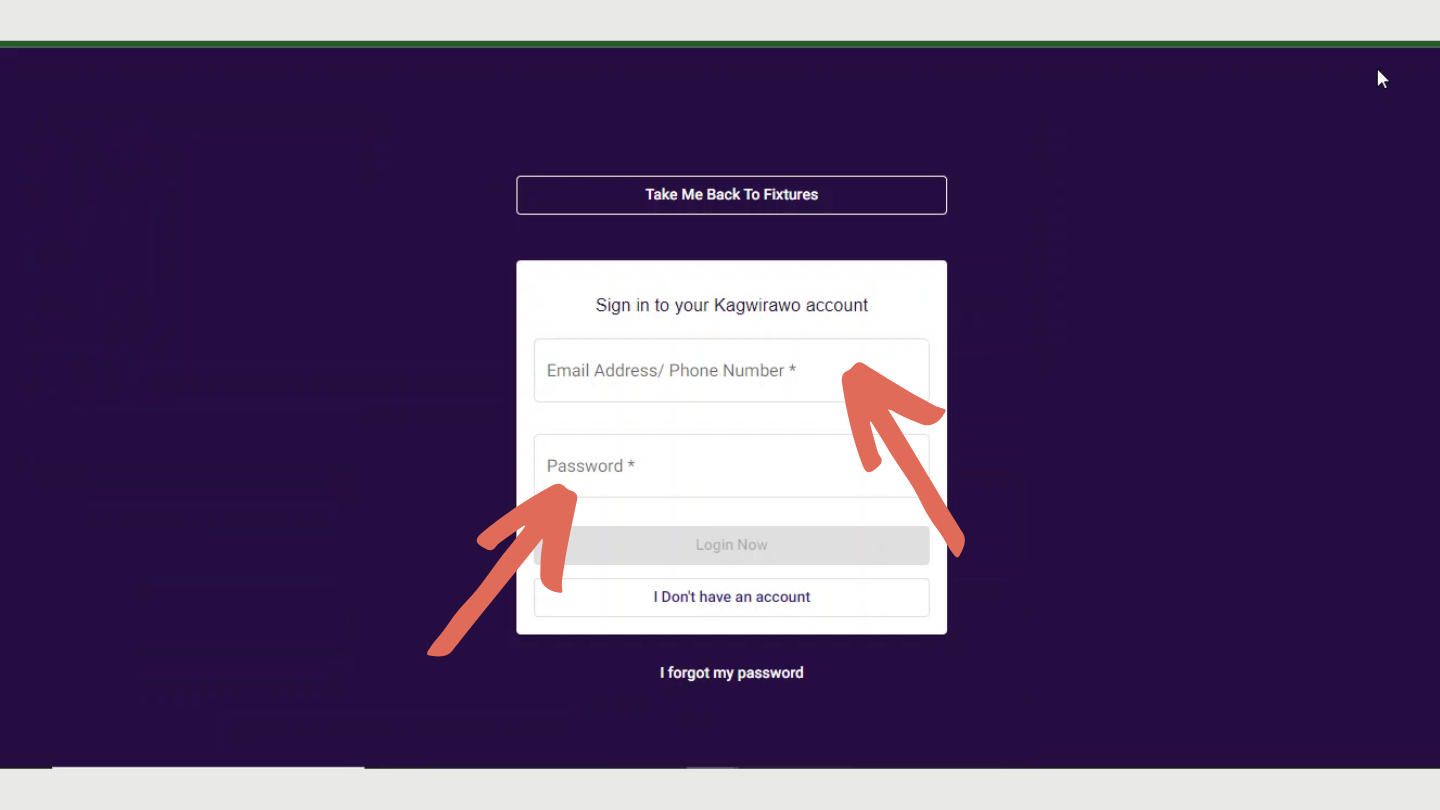 Enter an email or phone number you’ve registered with. Then enter your password.
