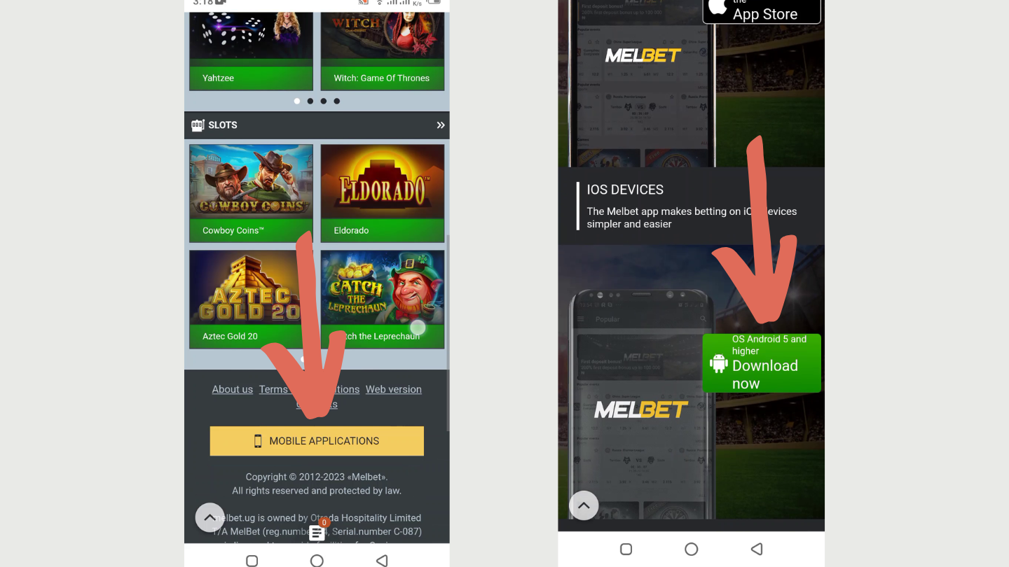 Proceed to the MelBet webpage or the Play Store and identify the “Download for Android” tab on the MelBet website.