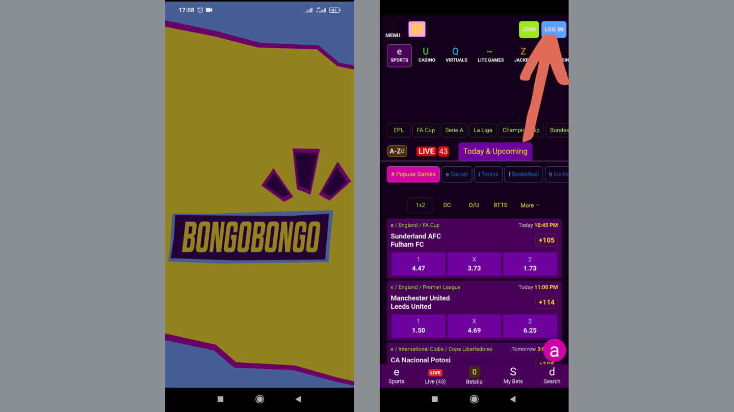 Once the installation is completed, you are ready for BongoBet log in and start playing.