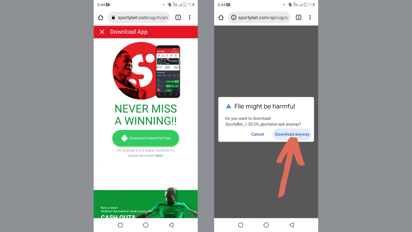 You will notice a greenish button with the “Download Android for Free” label. Tap on this button and wait for the .apk file to be downloaded on your gadget.